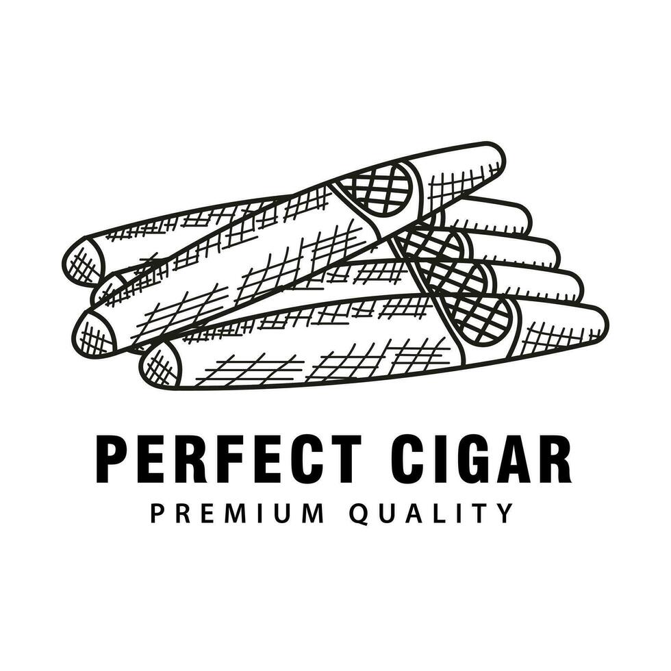 cubano sigaro illustrazione nel Vintage ▾ retrò mano disegnato monocromatico stile. design elemento per logo, emblema, cartello, manifesto, vettore illustrazione