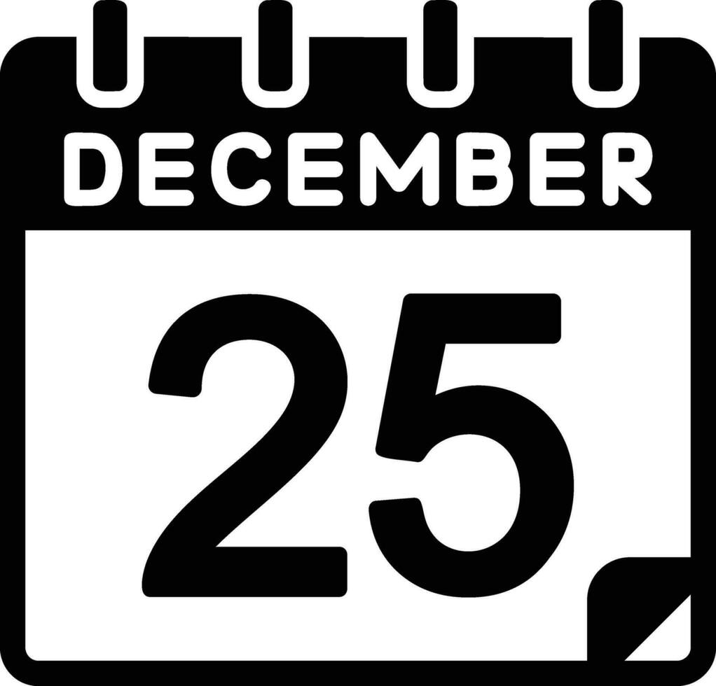 25 dicembre glifo icona vettore