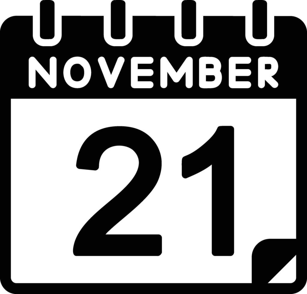 21 novembre glifo icona vettore