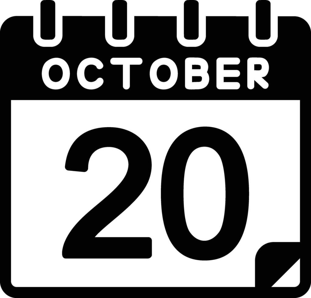 20 ottobre glifo icona vettore