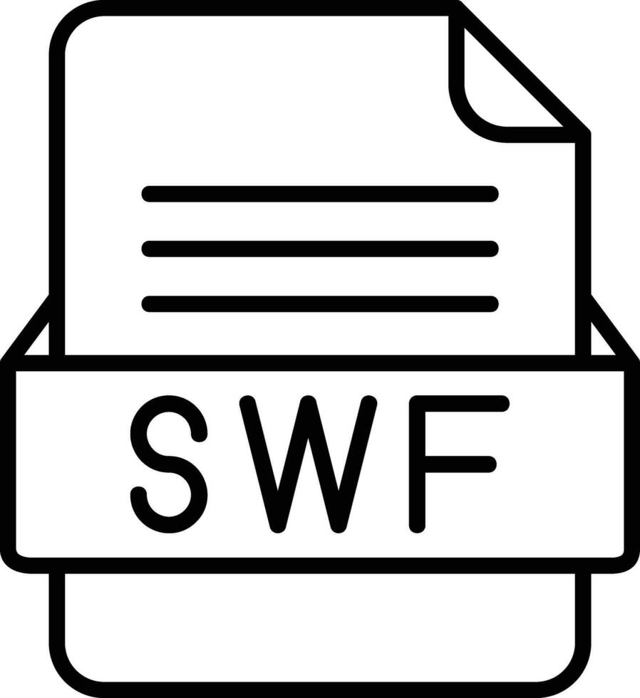 icona della linea swf vettore