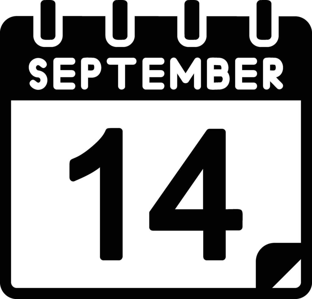 14 settembre glifo icona vettore