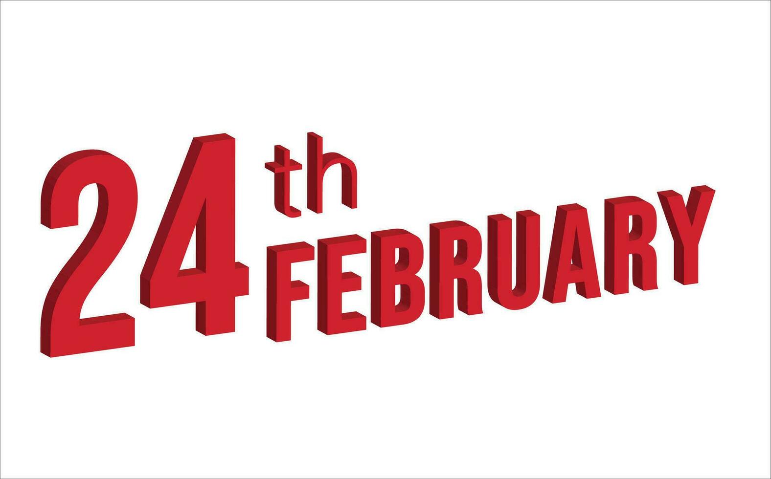 24 febbraio , quotidiano calendario tempo e Data programma simbolo. moderno disegno, 3d resa. bianca sfondo. vettore