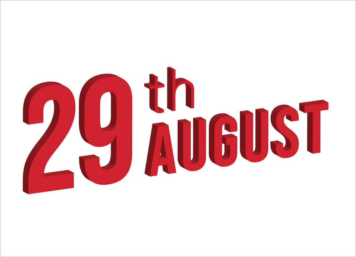 29th agosto , quotidiano calendario tempo e Data programma simbolo. moderno disegno, 3d resa. bianca sfondo. vettore