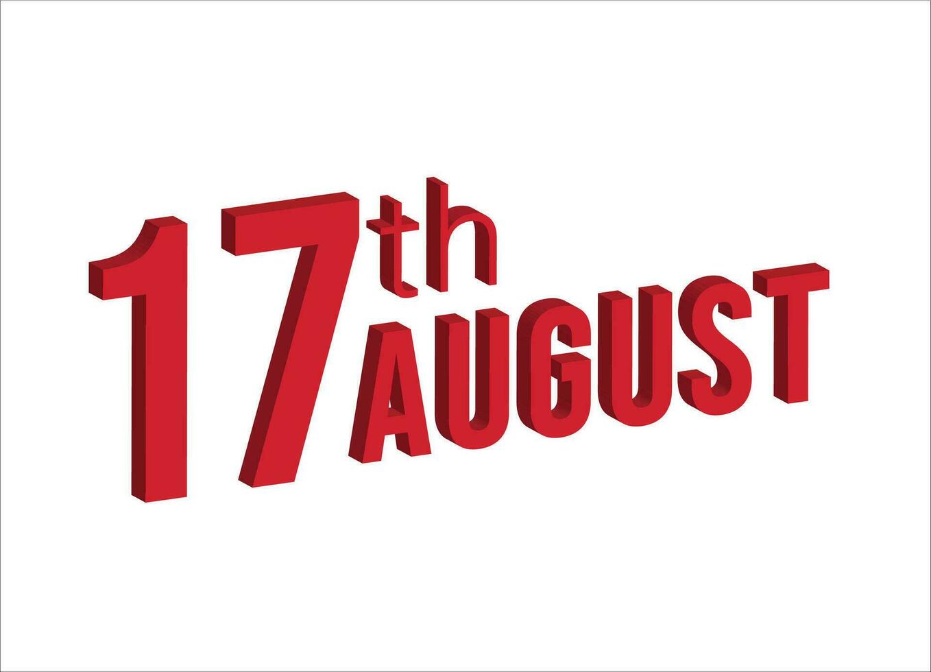 17 ° agosto , quotidiano calendario tempo e Data programma simbolo. moderno disegno, 3d resa. bianca sfondo. vettore