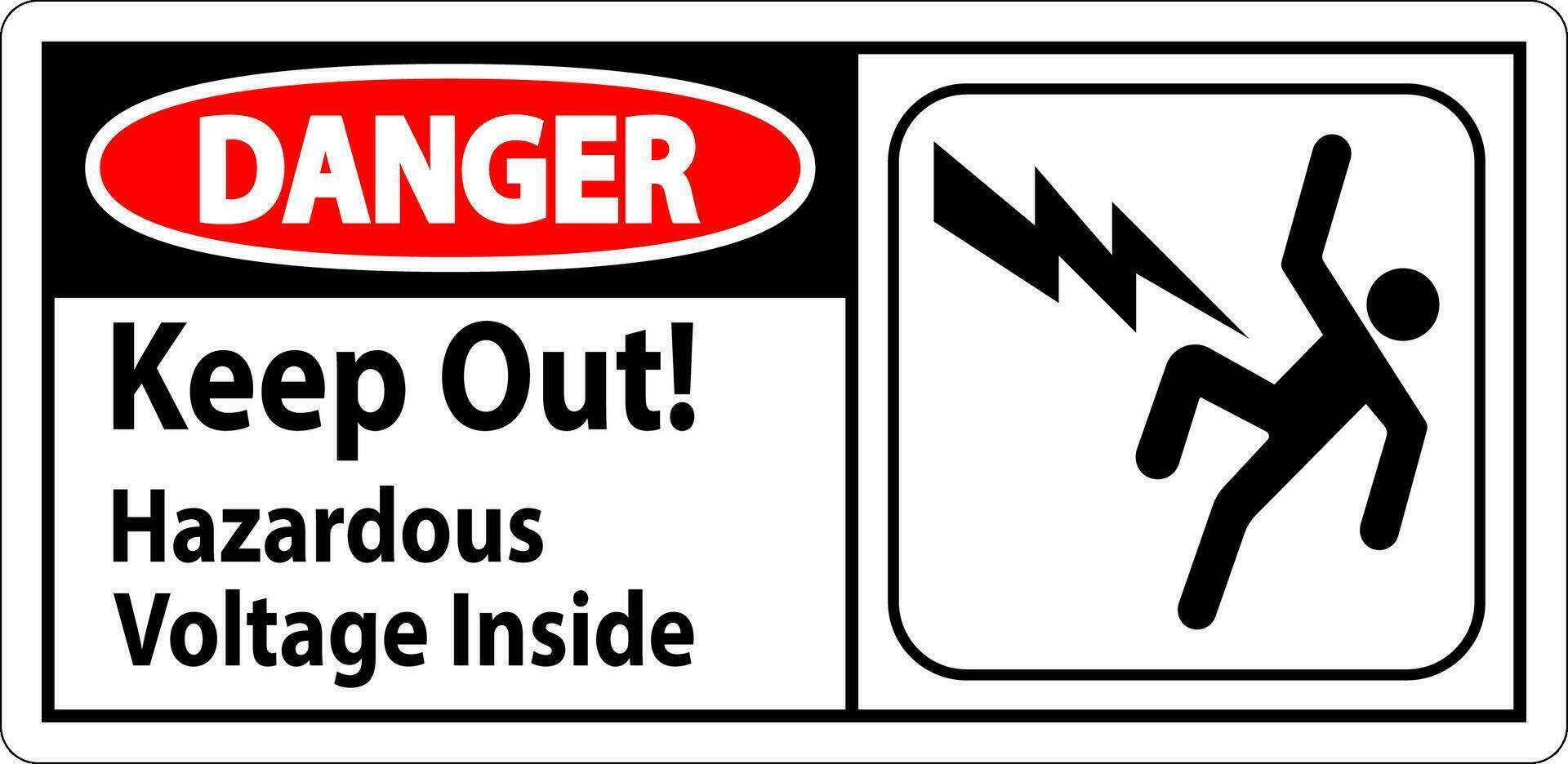 Pericolo cartello - mantenere su pericoloso voltaggio dentro vettore