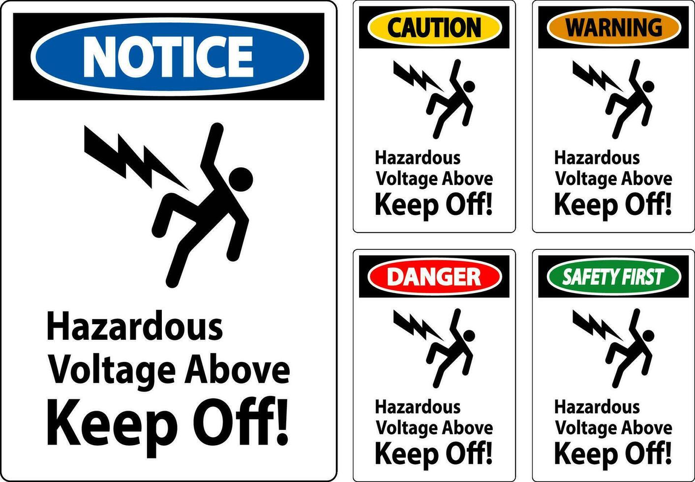 Pericolo cartello - pericoloso voltaggio sopra mantenere via vettore
