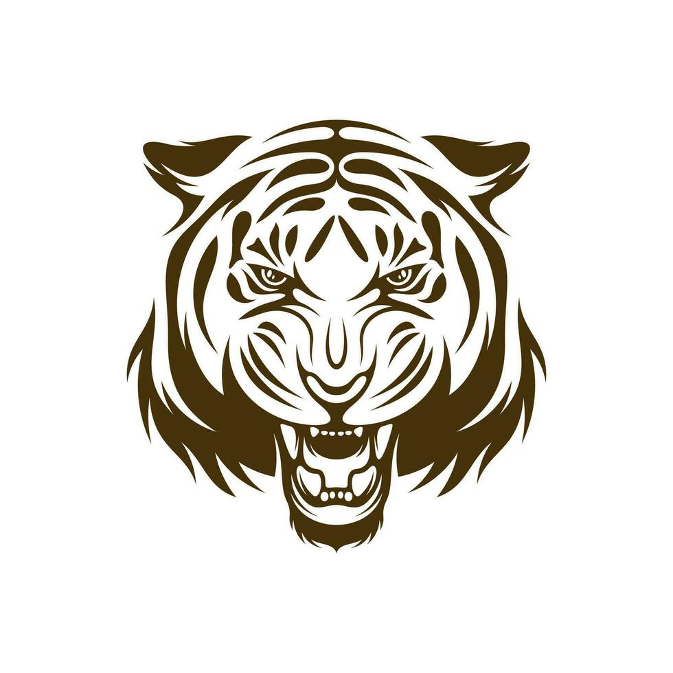 testa tigre vettore illustrazione design. testa tigre logo design modello.