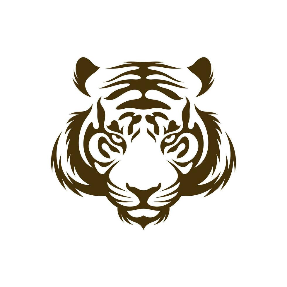 testa tigre vettore illustrazione design. testa tigre logo design modello.