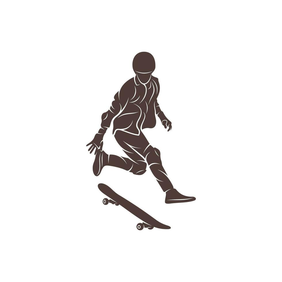 skateboarder vettore illustrazione design. skateboarder logo design modello.