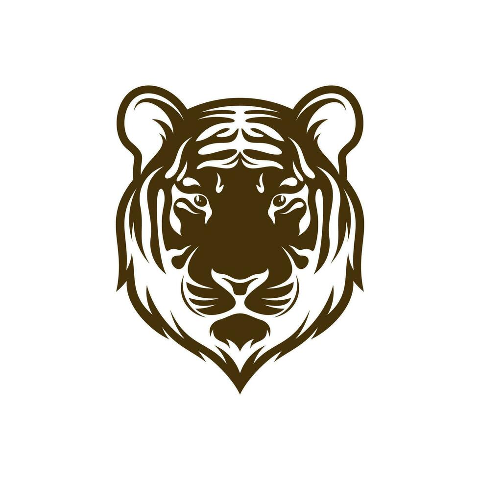testa tigre vettore illustrazione design. testa tigre logo design modello.
