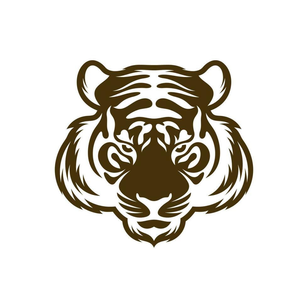 testa tigre vettore illustrazione design. testa tigre logo design modello.