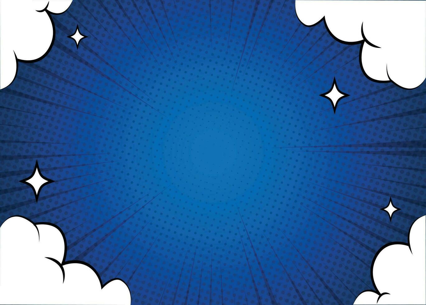 comico sfondo. vettore, pop arte stile. pop arte comico sfondo con nube e stella. cartone animato vettore illustrazione