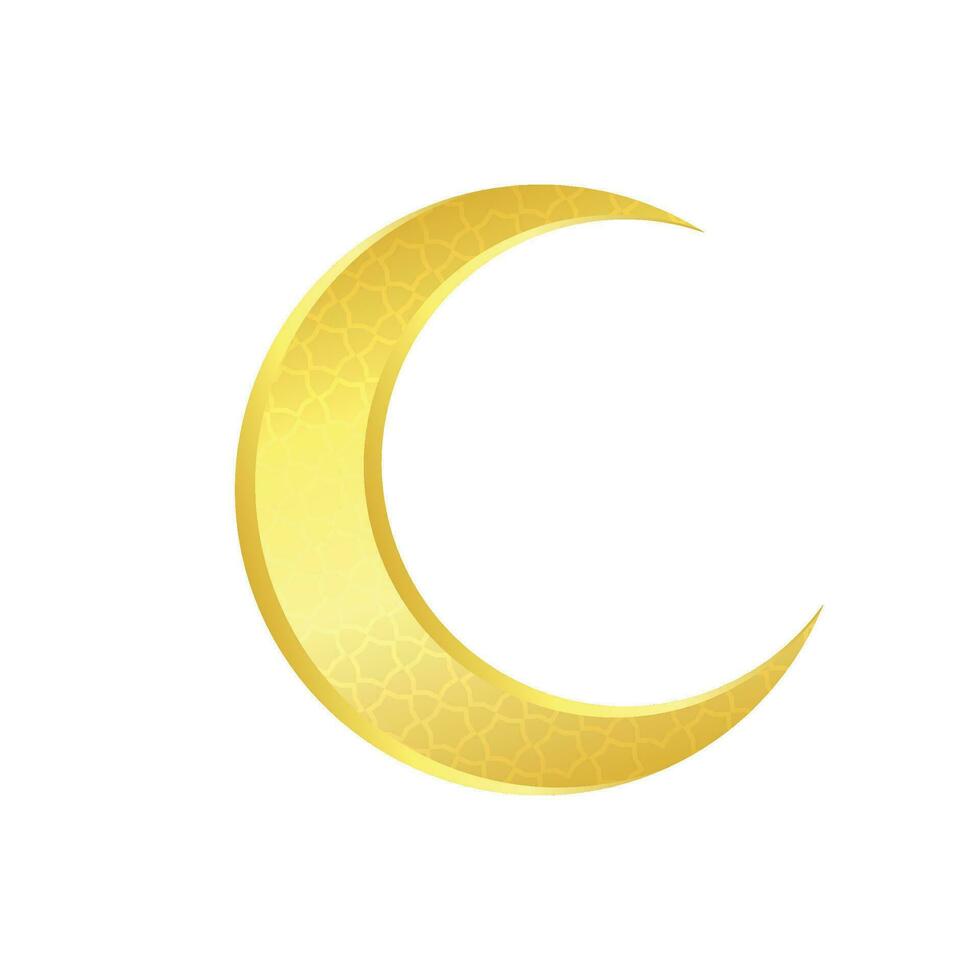 vettore realistico mezzaluna eid d'oro Luna con islamico decorazione