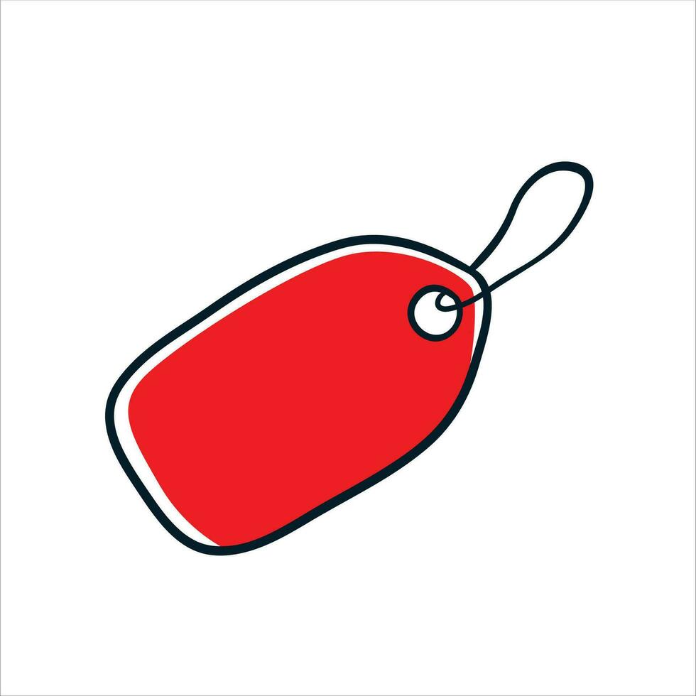 vettore rosso Prodotto vendita etichetta scarabocchio lineare