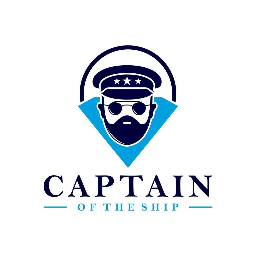 nave Capitano vettore illustrazione logo