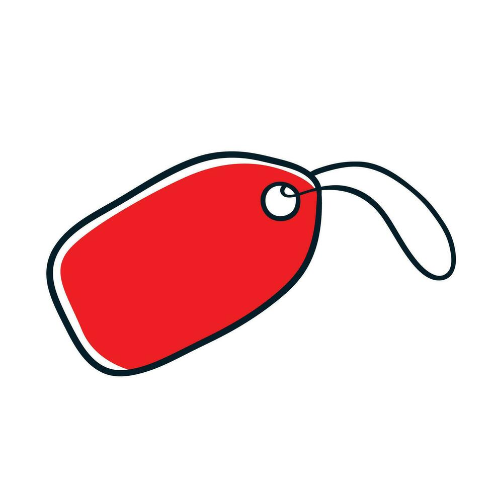 vettore rosso Prodotto vendita etichetta scarabocchio lineare
