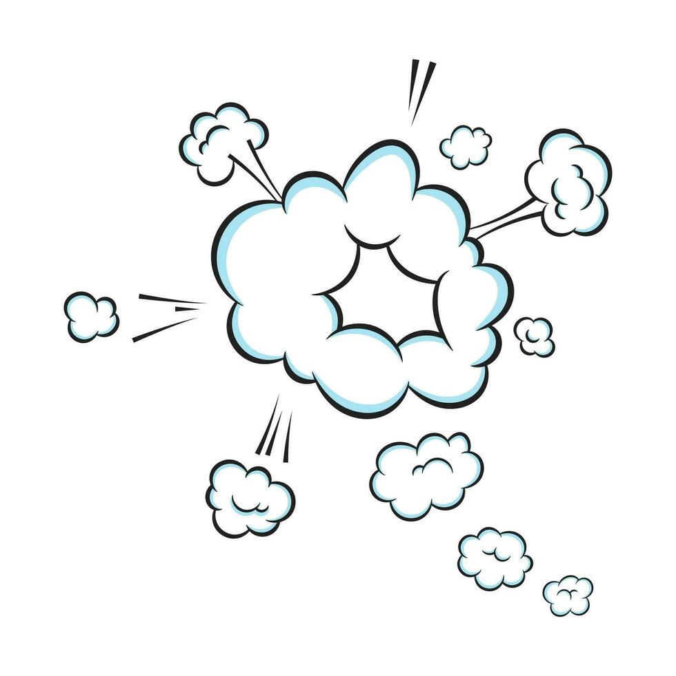 scoreggia Fumo odorare nube pop arte comico libro cartone animato piatto stile design vettore illustrazione.