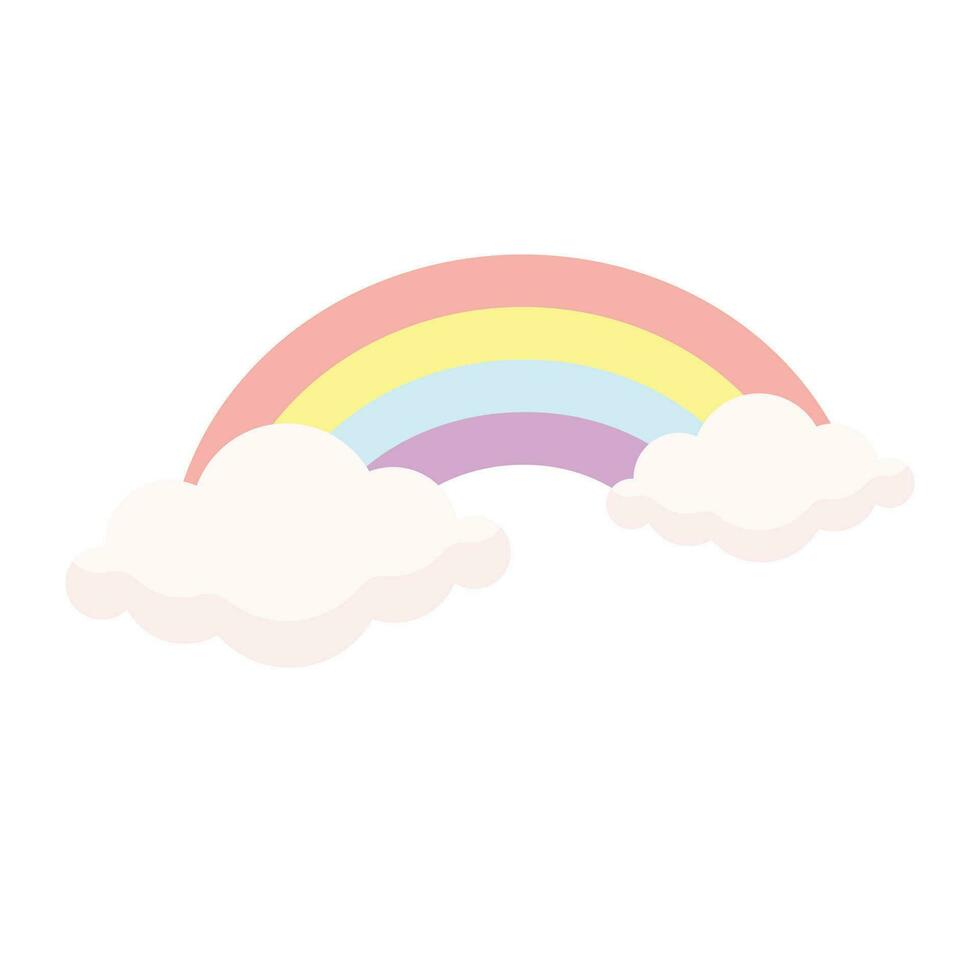 vettore arcobaleno con nube vettore illustratore