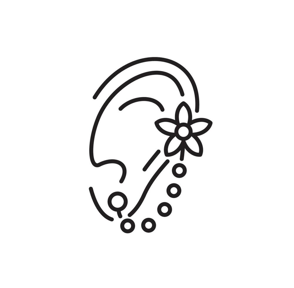 gioielleria orecchino su il orecchio - icona. vettore simbolo per ragnatela design isolato su bianca sfondo.