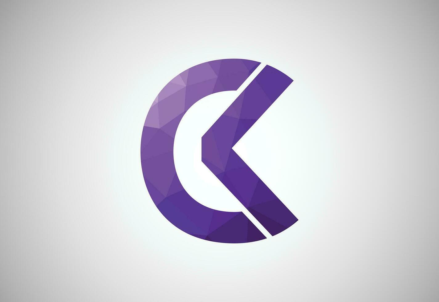 Basso poli e alfabeto iniziale ck lettera logo disegno, vettore design modello