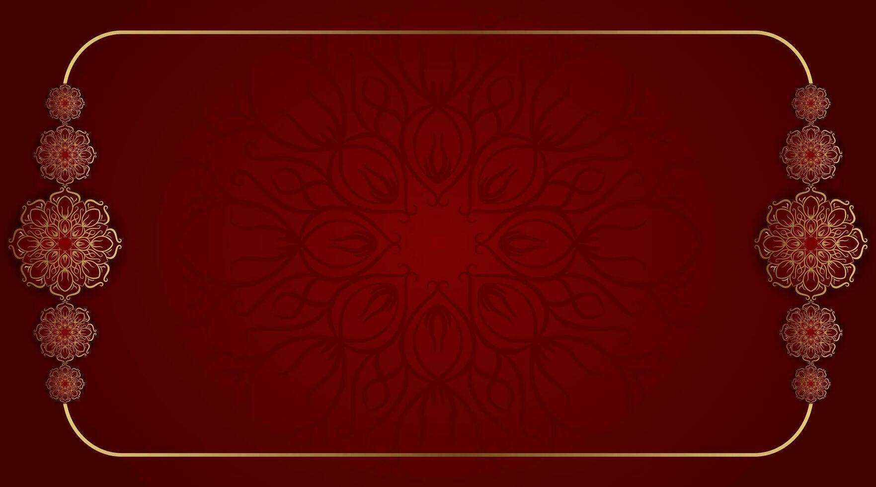 rosso sfondo con ornamentale mandala vettore
