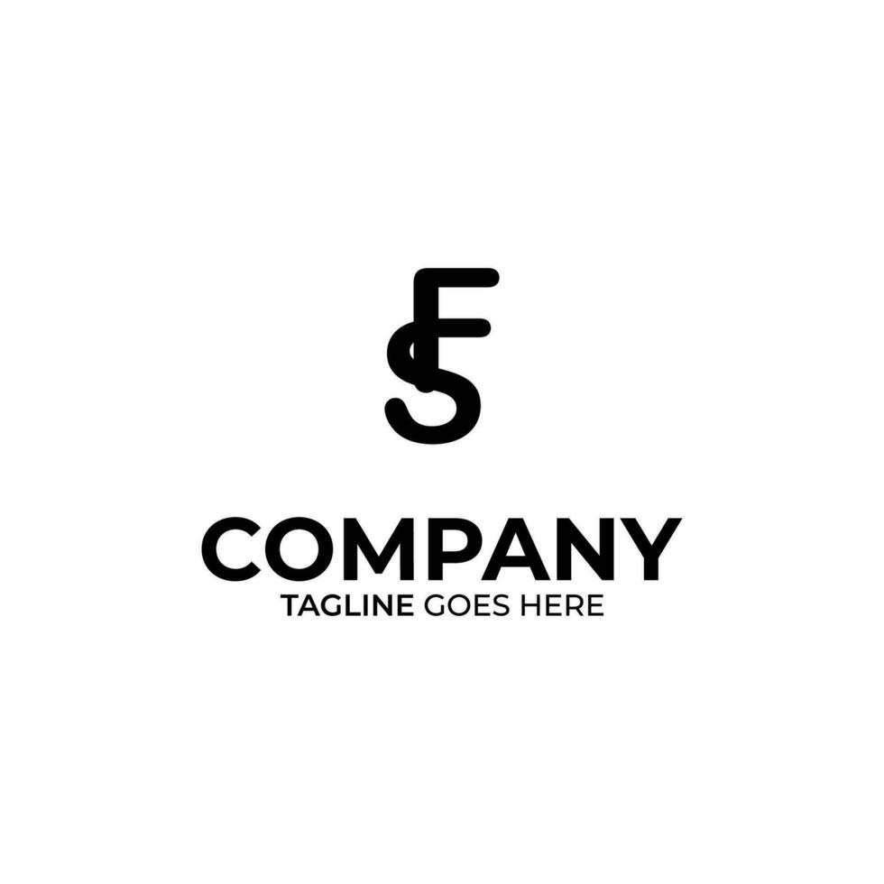 iniziale S e f lettering logo design vettore
