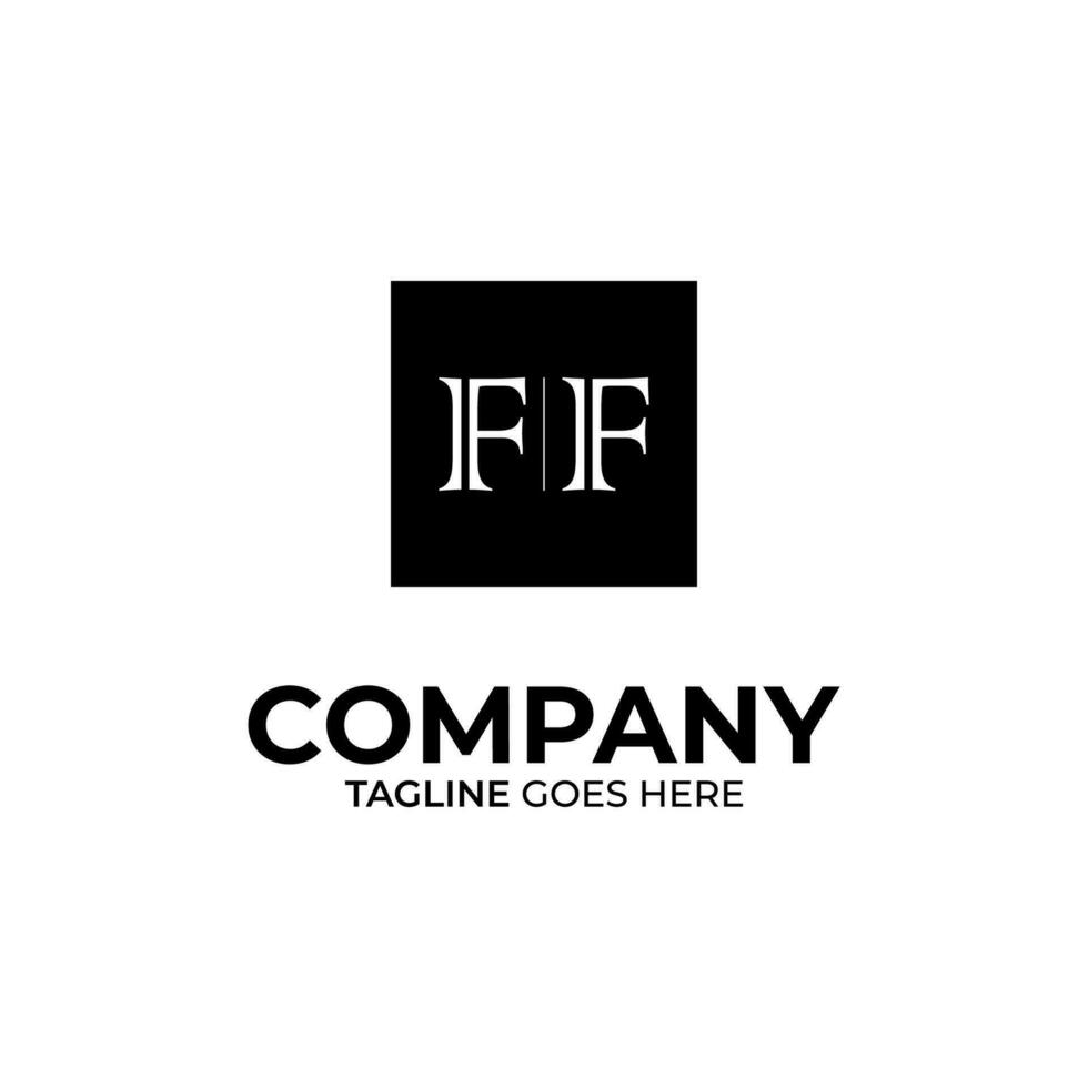 iniziale f e f lettering logo design vettore