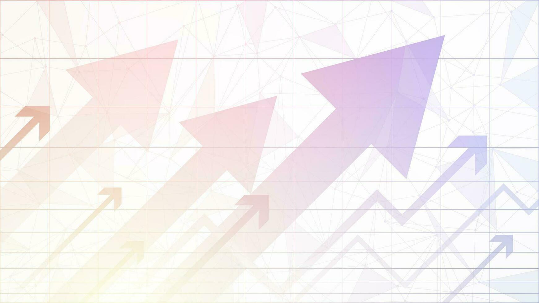 crescente attività commerciale illustrazione con colorato verso l'alto frecce su un' bianca plesso Linee sfondo. attività commerciale crescita concetto, con successo azione mercato statistico informazione vettore