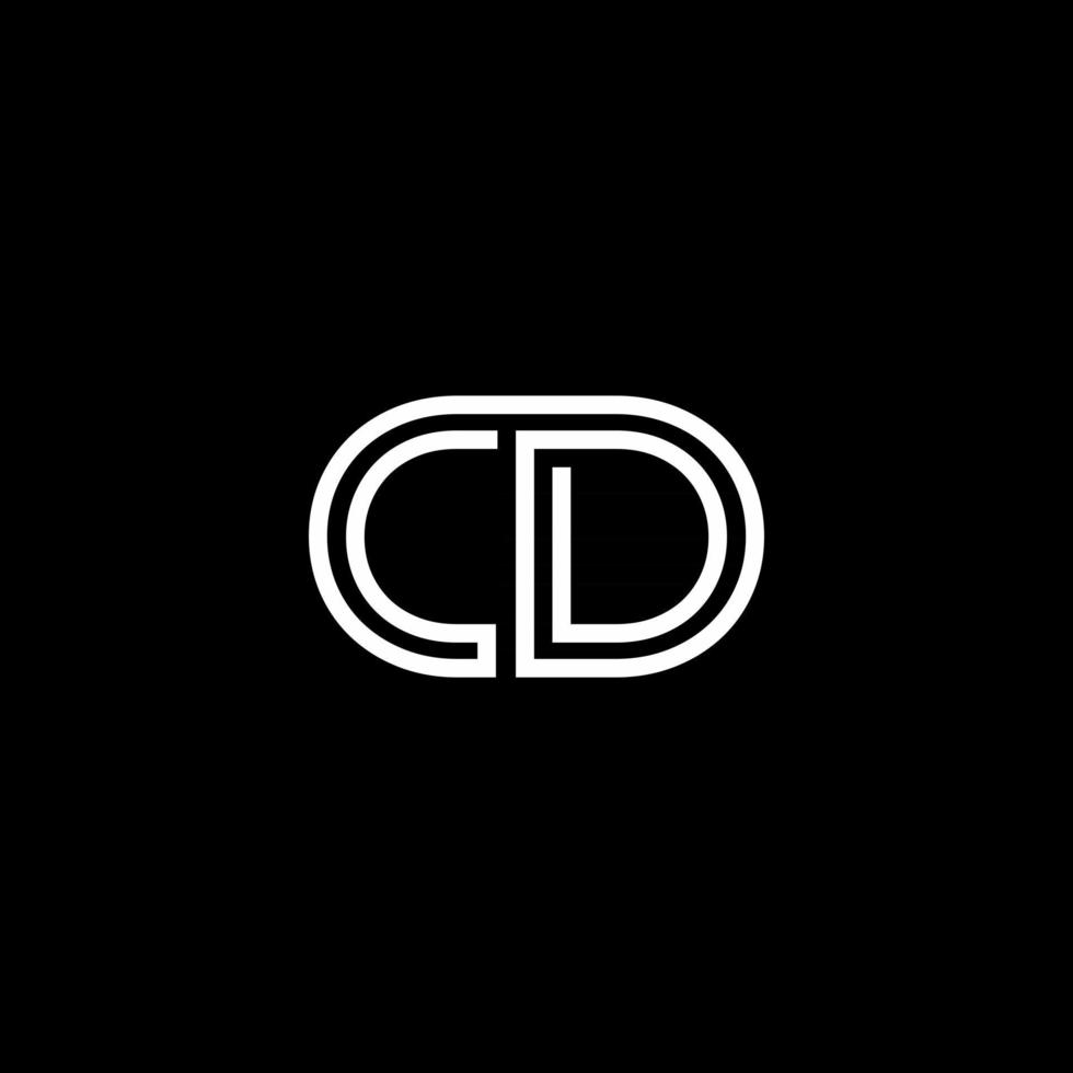 modello moderno di design della lettera maiuscola iniziale del monogramma cd vettore
