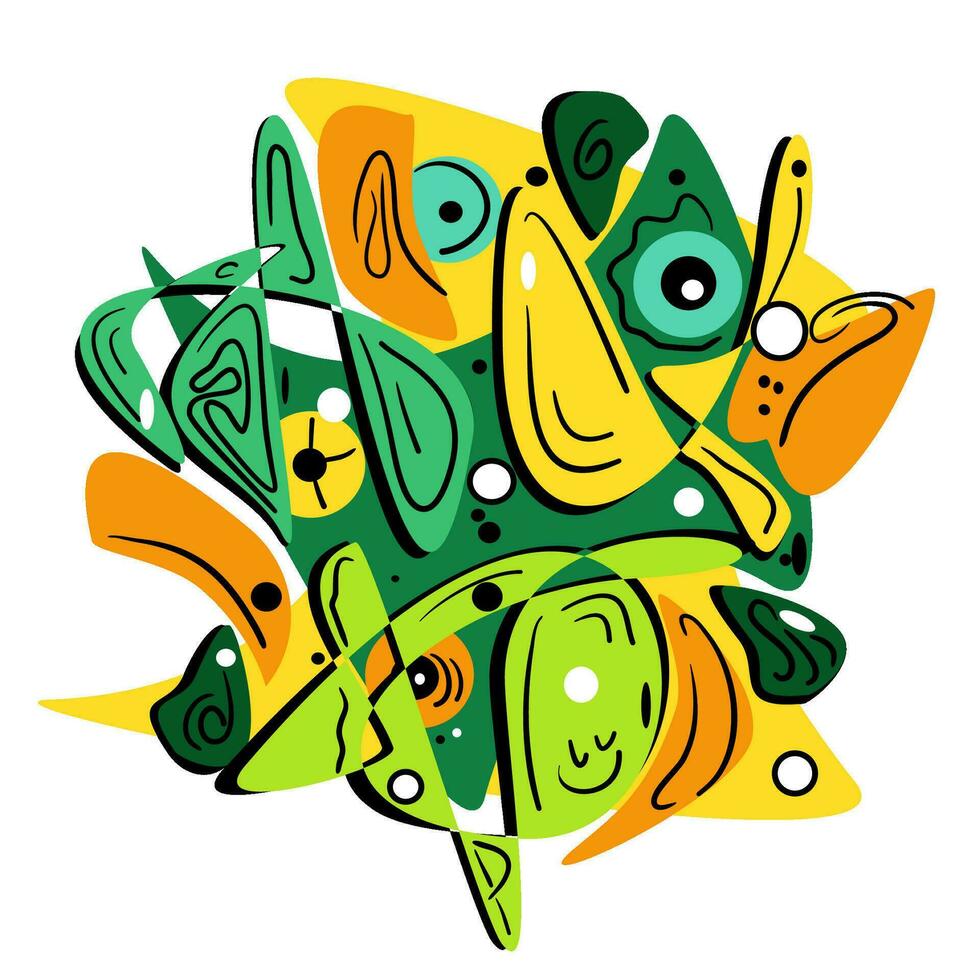 astratto colorato geometrico scarabocchi nel pop arte stile vettore