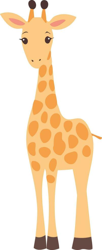 animale mammifero carino giallo giraffa vettore