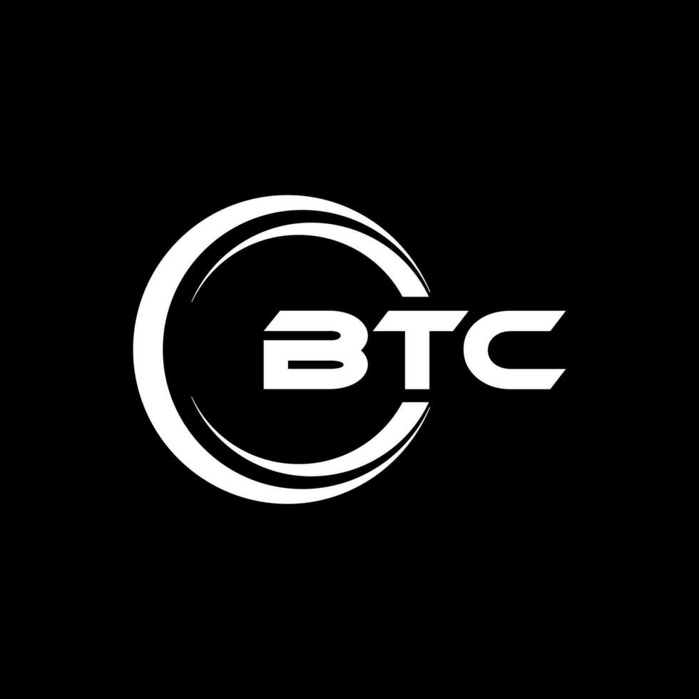 BTC logo disegno, ispirazione per un' unico identità. moderno eleganza e creativo design. filigrana il tuo successo con il Impressionante Questo logo. vettore