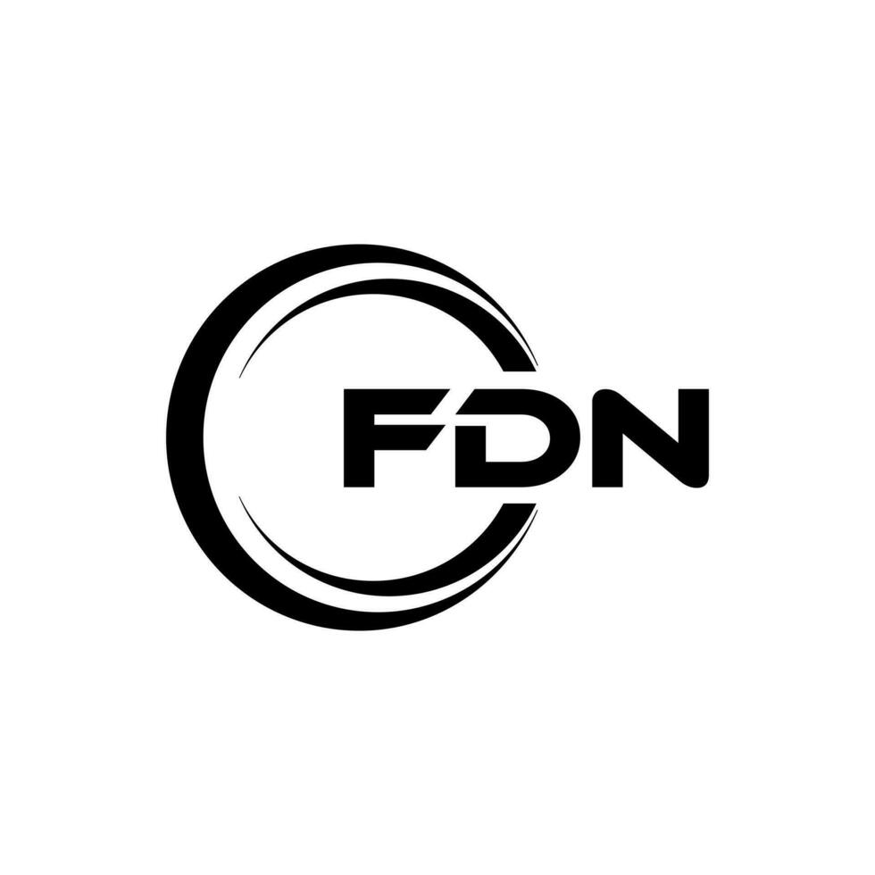 fdn logo disegno, ispirazione per un' unico identità. moderno eleganza e creativo design. filigrana il tuo successo con il Impressionante Questo logo. vettore