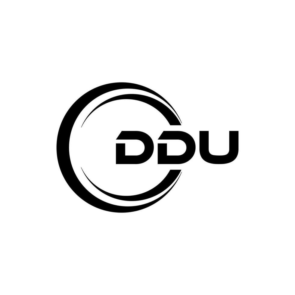 ddu logo disegno, ispirazione per un' unico identità. moderno eleganza e creativo design. filigrana il tuo successo con il Impressionante Questo logo. vettore