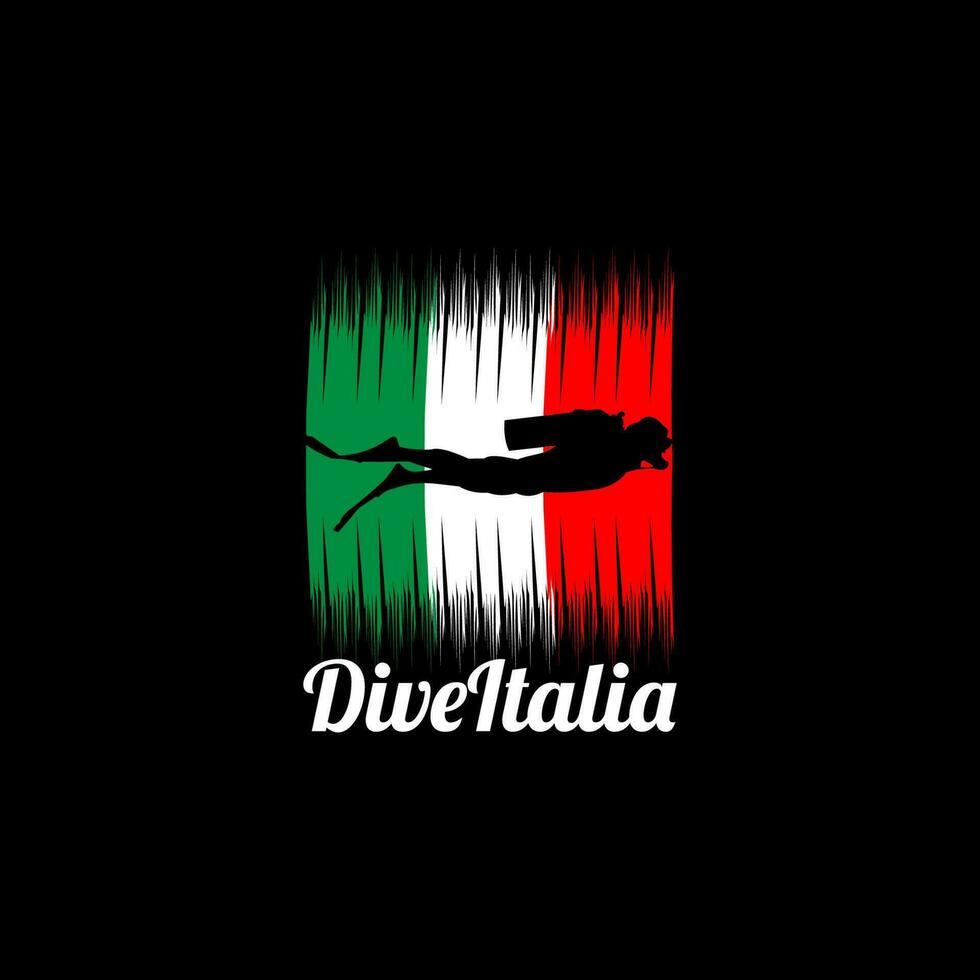 Italia immersione logo design vettore