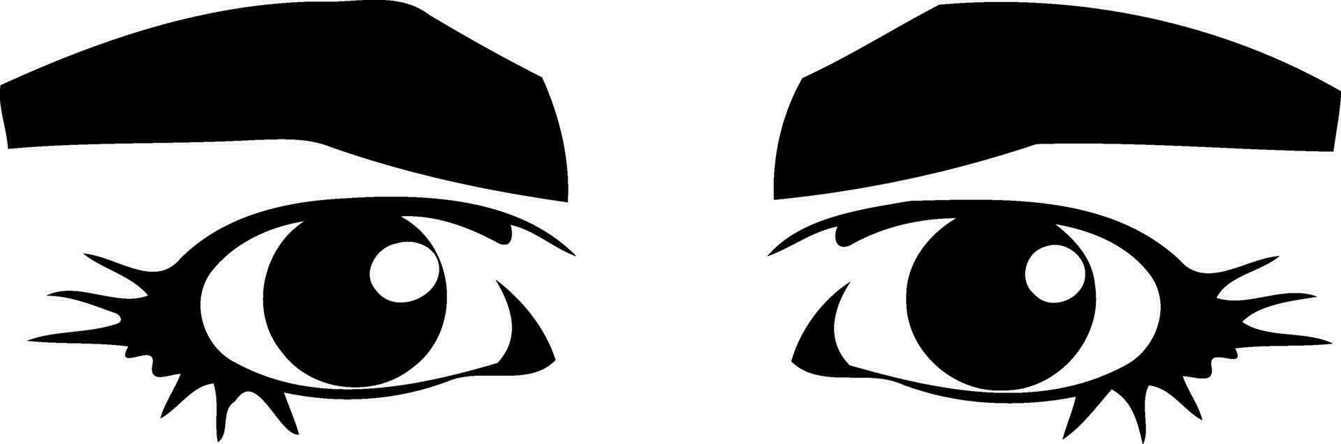 umano occhi nel nero e bianca vettore