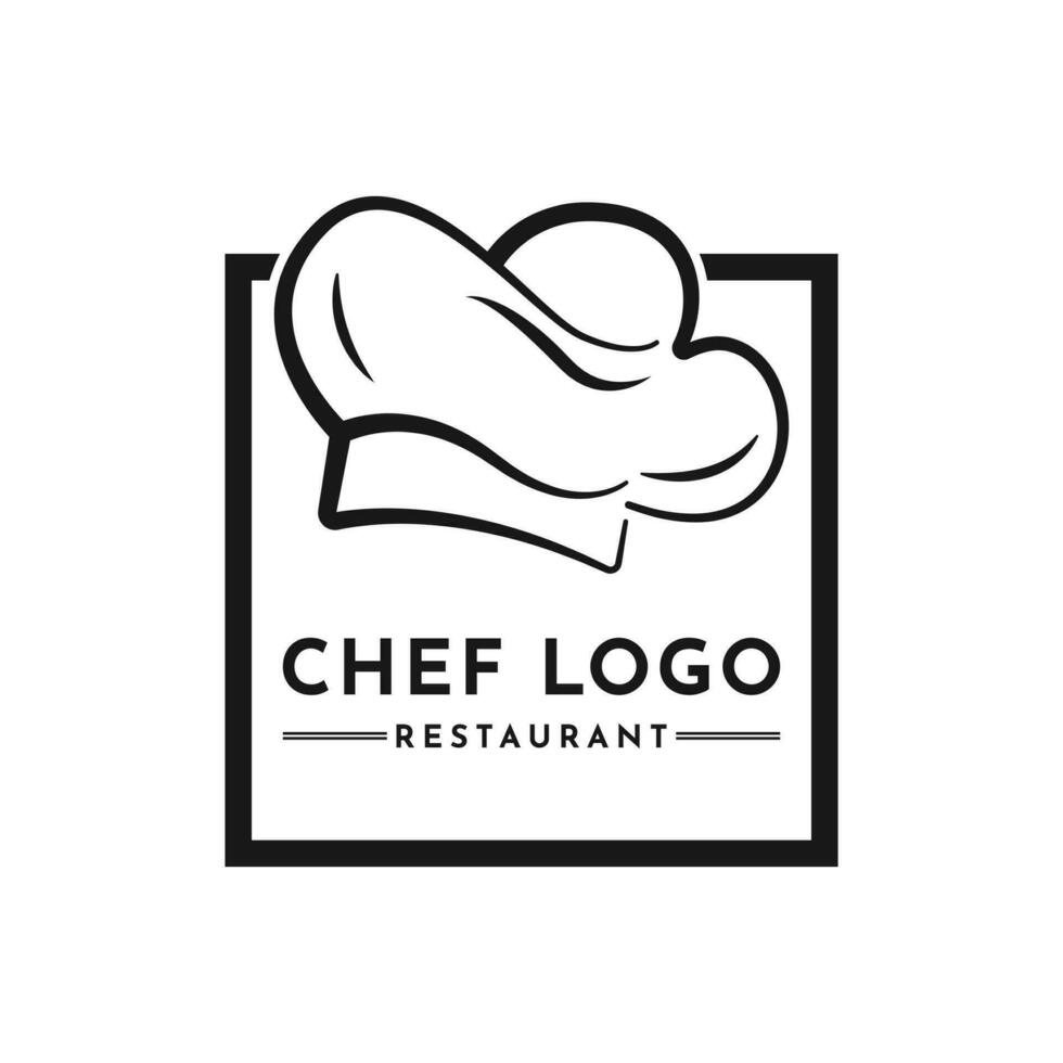 capocuoco e ristorante logo design con piazza forma vettore