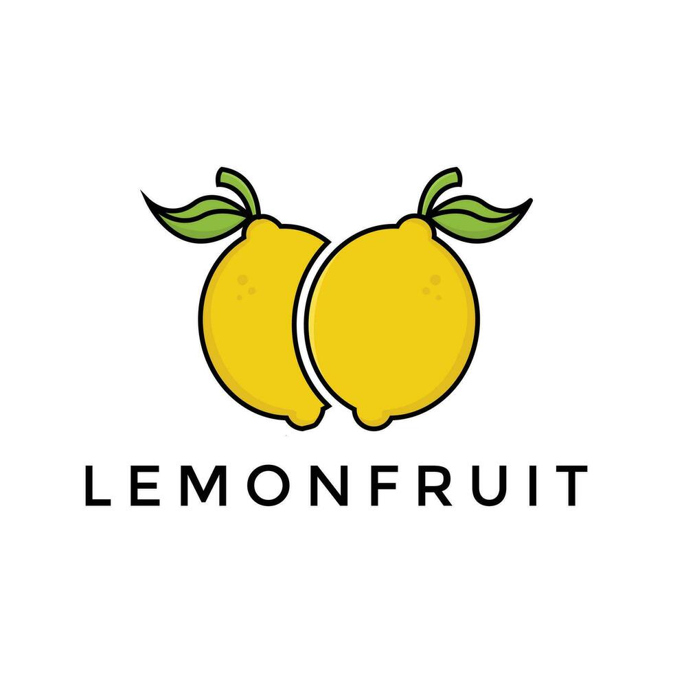 fetta Limone frutta logo per attività commerciale vettore