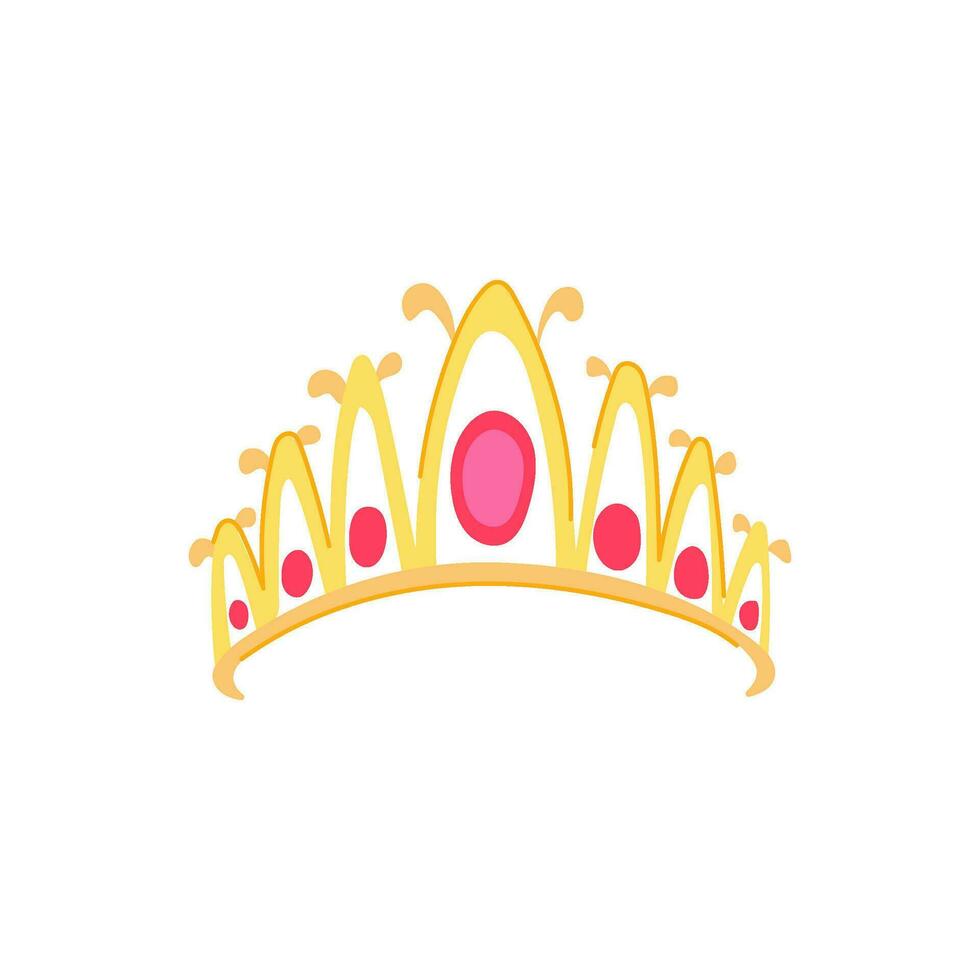 diadema tiara cartone animato vettore illustrazione