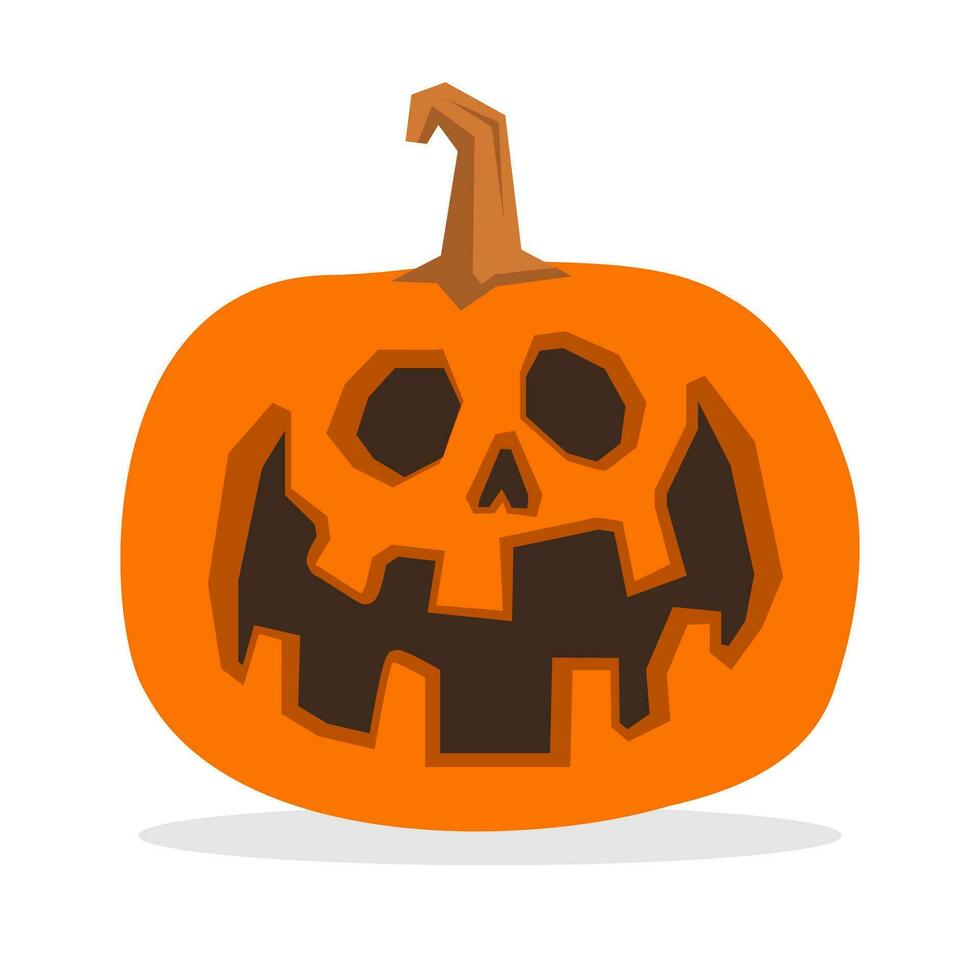 Halloween lavorato zucca vettore illustrazione. Jack o lanterna divertimento carattere.