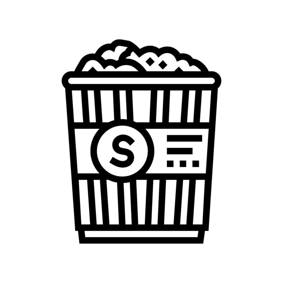 classico sale Popcorn cibo linea icona vettore illustrazione