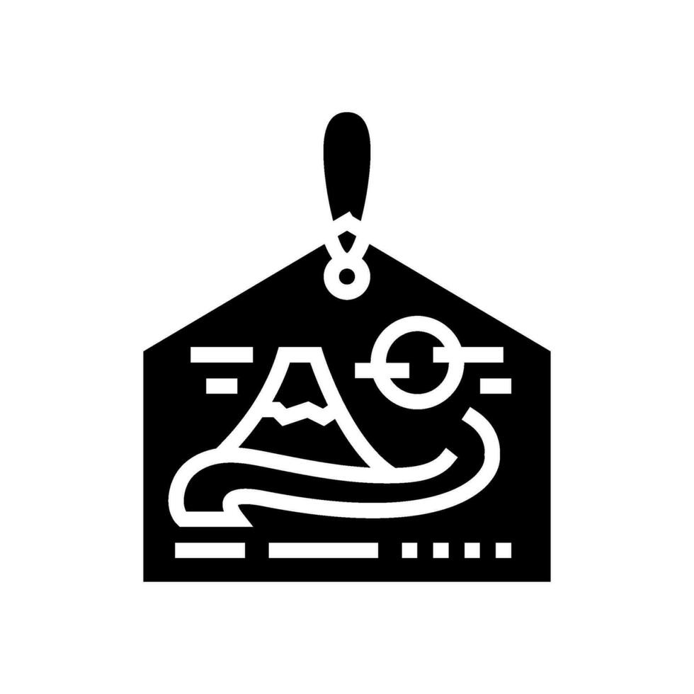 ema di legno placche lo shintoismo glifo icona vettore illustrazione