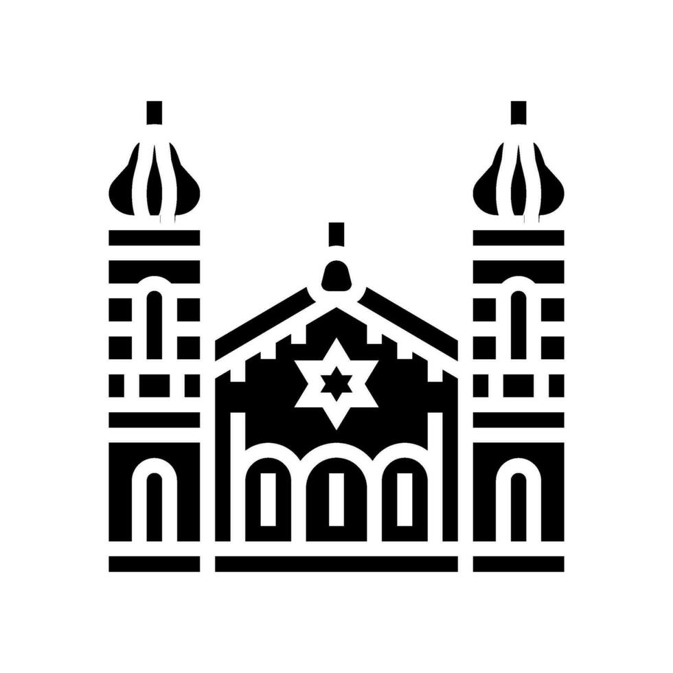 sinagoga edificio ebraico glifo icona vettore illustrazione