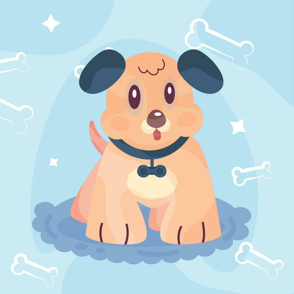 isolato carino d'oro cane da riporto cane cartone animato personaggio vettore illustrazione
