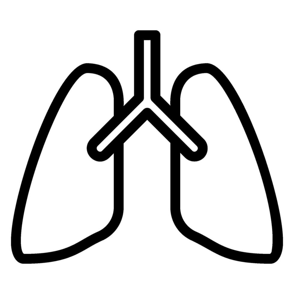 icona della linea dei polmoni vettore