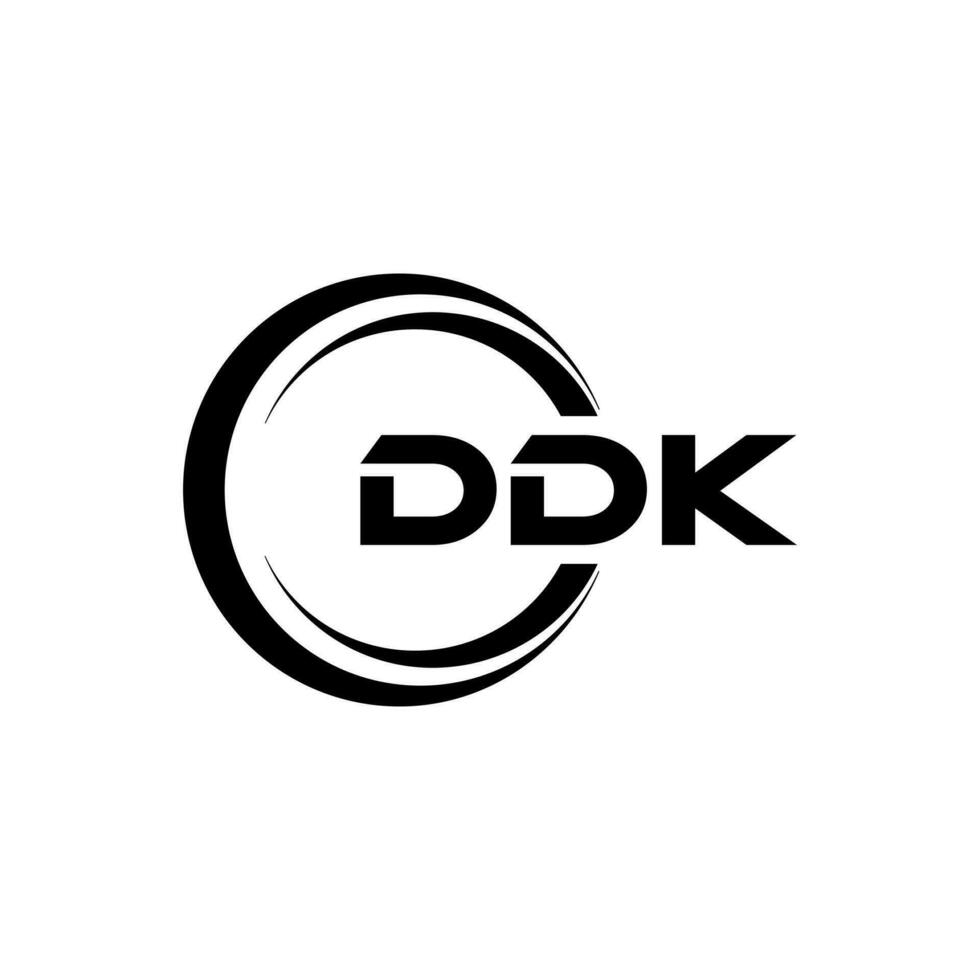 ddk logo disegno, ispirazione per un' unico identità. moderno eleganza e creativo design. filigrana il tuo successo con il Impressionante Questo logo. vettore