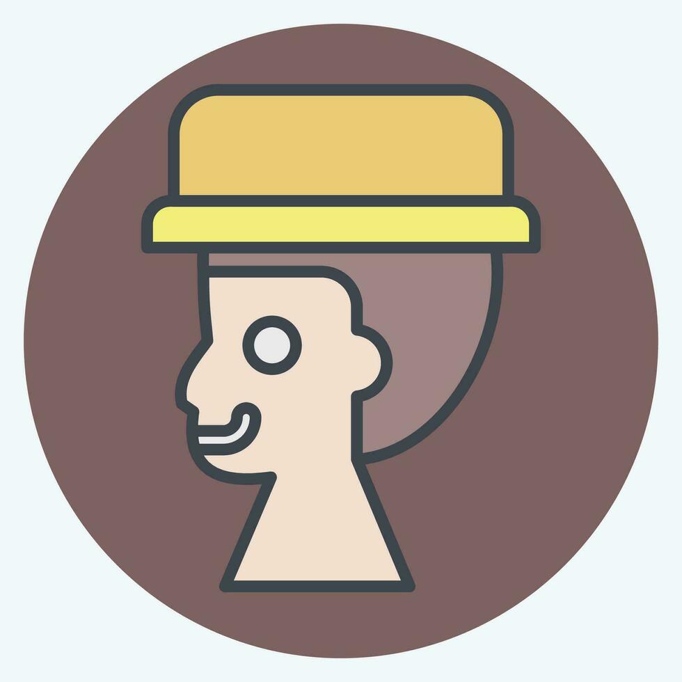 icona cappello. relazionato per campeggio simbolo. colore compagno stile. semplice design modificabile. semplice illustrazione vettore