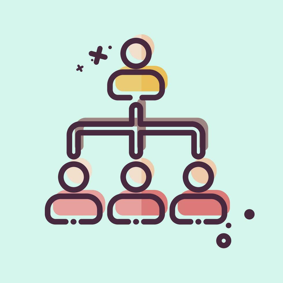 icona organizzazione. relazionato per attività commerciale analisi simbolo. mbe stile semplice design modificabile. semplice illustrazione vettore