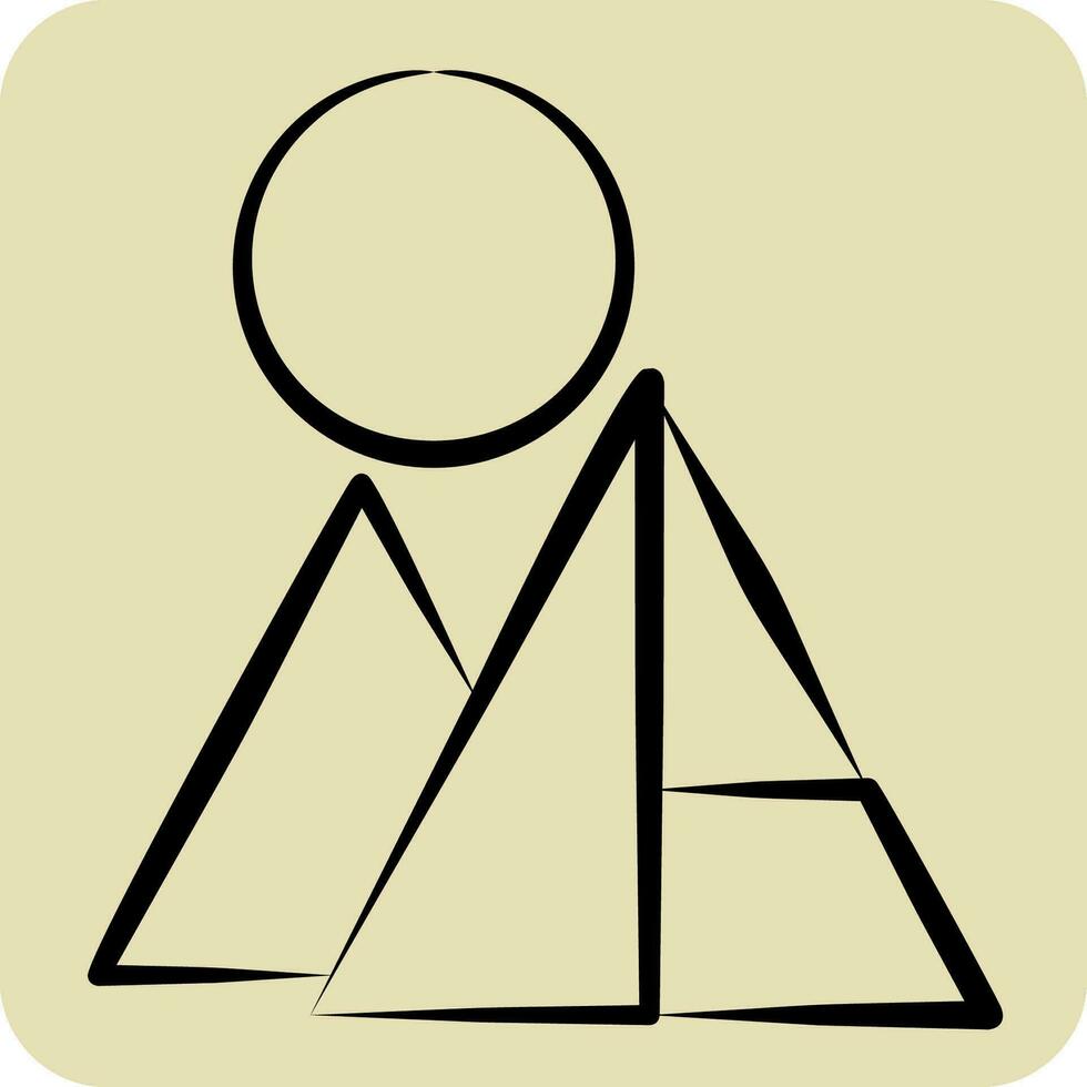 icona piramidi. relazionato per Arabia arabia simbolo. mano disegnato stile. semplice design modificabile. semplice illustrazione vettore